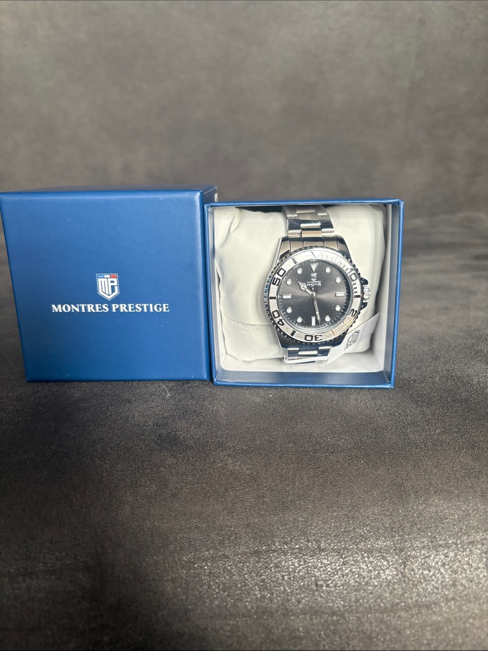 Invicta Silver Stainless Steel Watch with Black Dial